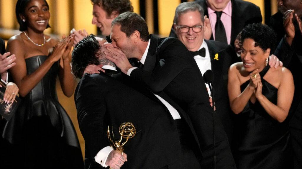 The Bear Star Kiss Matty Matheson At Emmy
