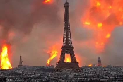 Eiffel Tower Buring Image