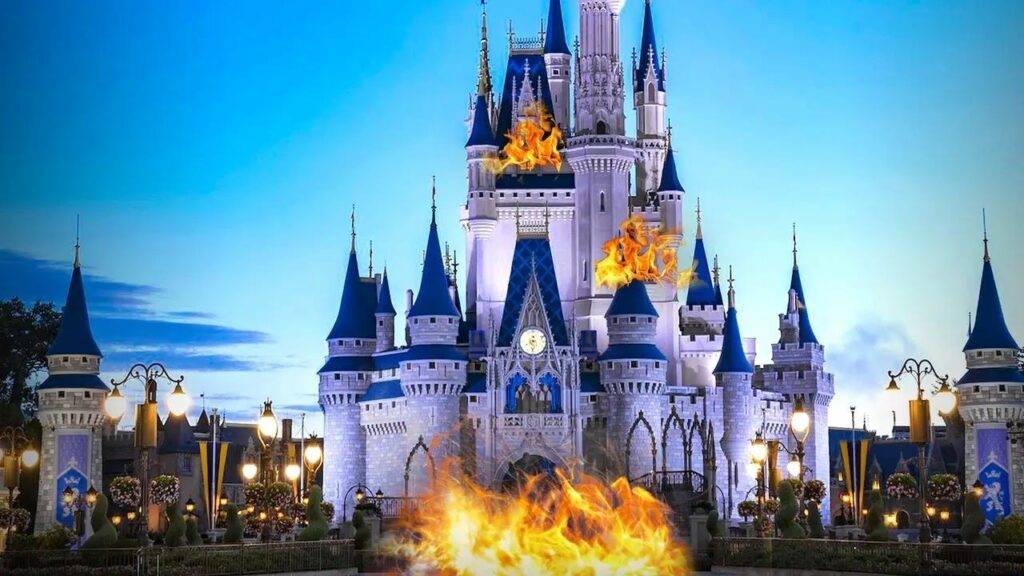 Cinderella Castle Fire Disney World 1