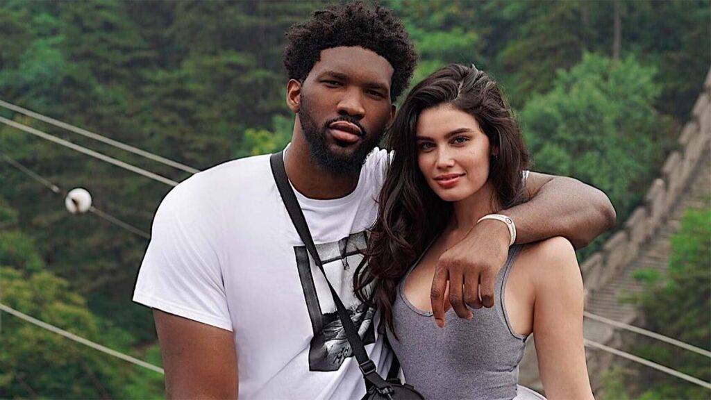 Joel Embiid with Anne de Paula