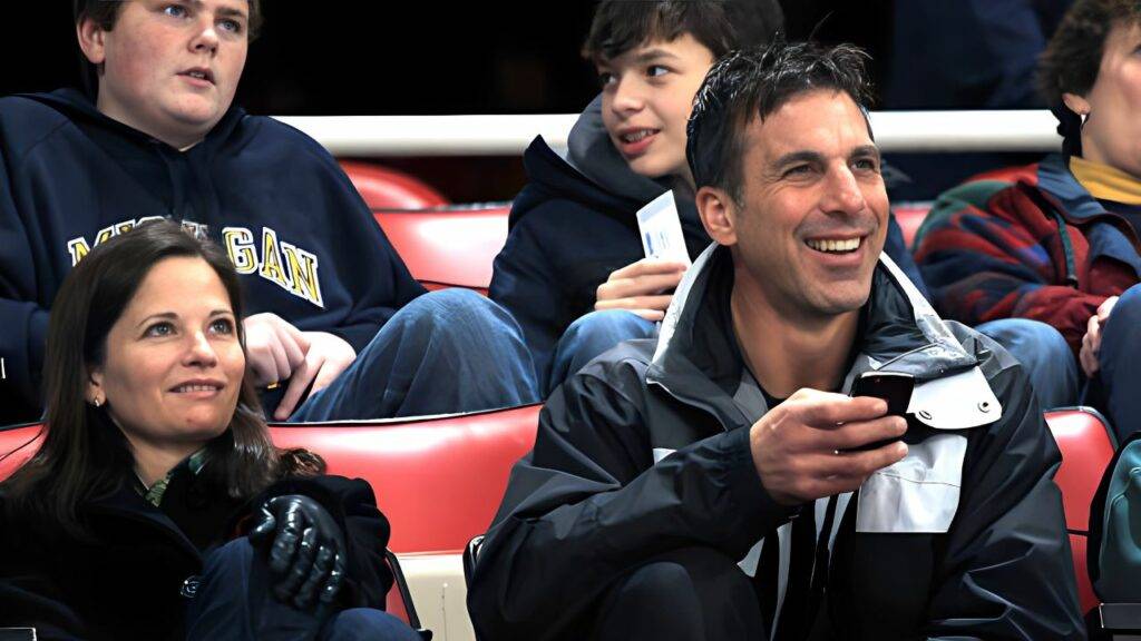 Joe Louis Arena Match Chris Chelios with Wife Tracee Chelios Photo