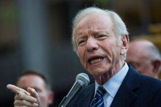 Former U.s. Sen. Joe Lieberman Speaks At A Stop Iran Rally